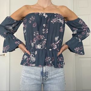 BOUTIQUE FLORAL OFF THE SHOULDER BLOUSE